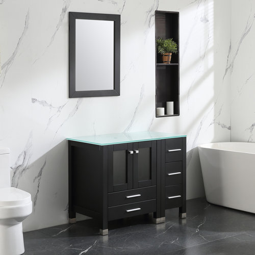 Brayden Studio® Roberge 36.6'' Single Bathroom Vanity Set with Mirror
